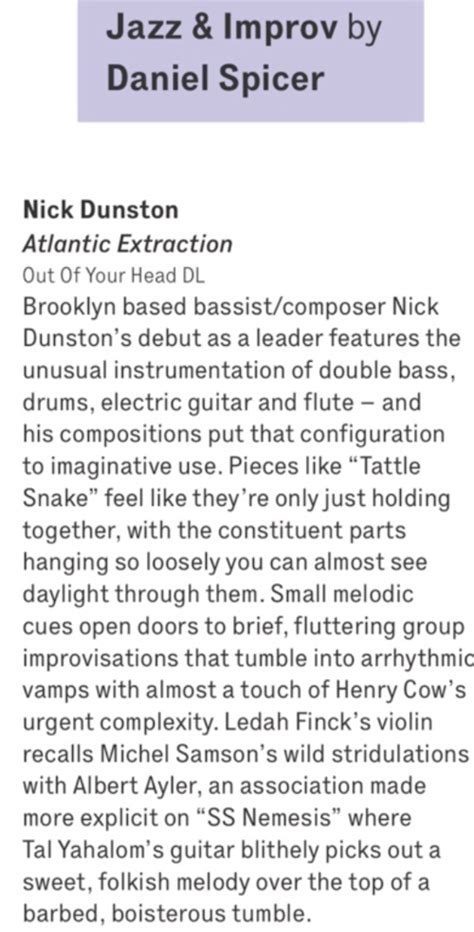 atlantic extraction|Nick Dunston – Atlantic Extraction (2019, CD)